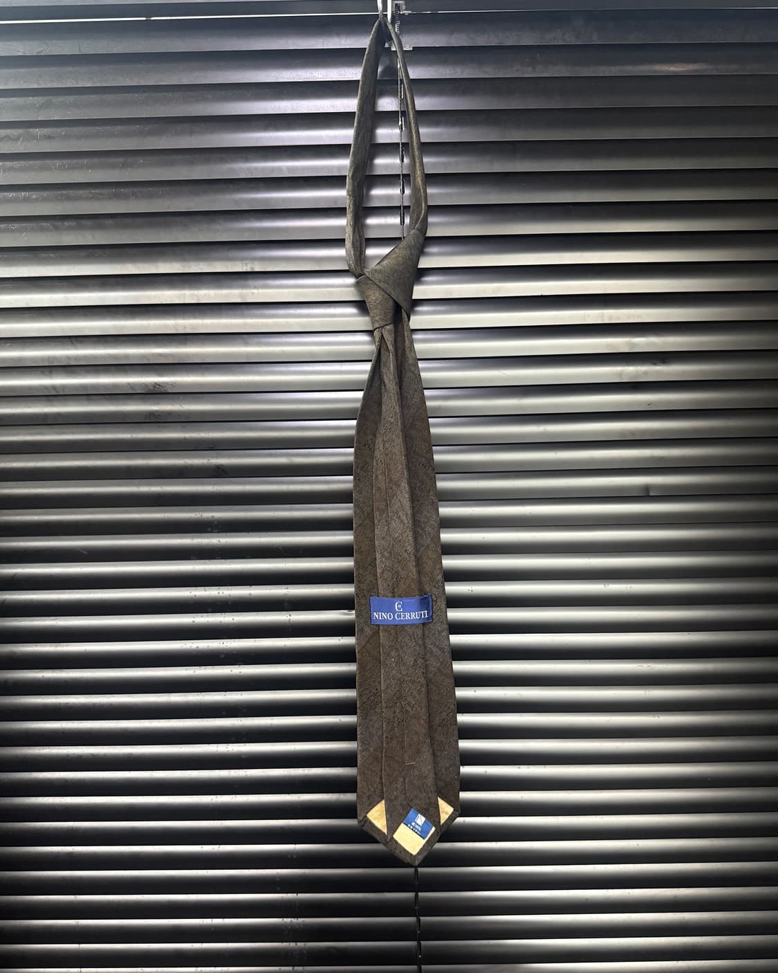 NINO CERRUTI 세루티 브라운 갈색 스트라이프 이태리 실크 넥타이 상품이미지5