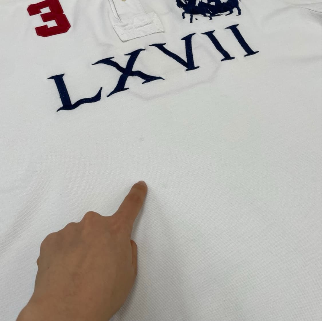 폴로 랄프로렌 화이트 빅포니 럭비 반팔 카라티 2XL 상품이미지7