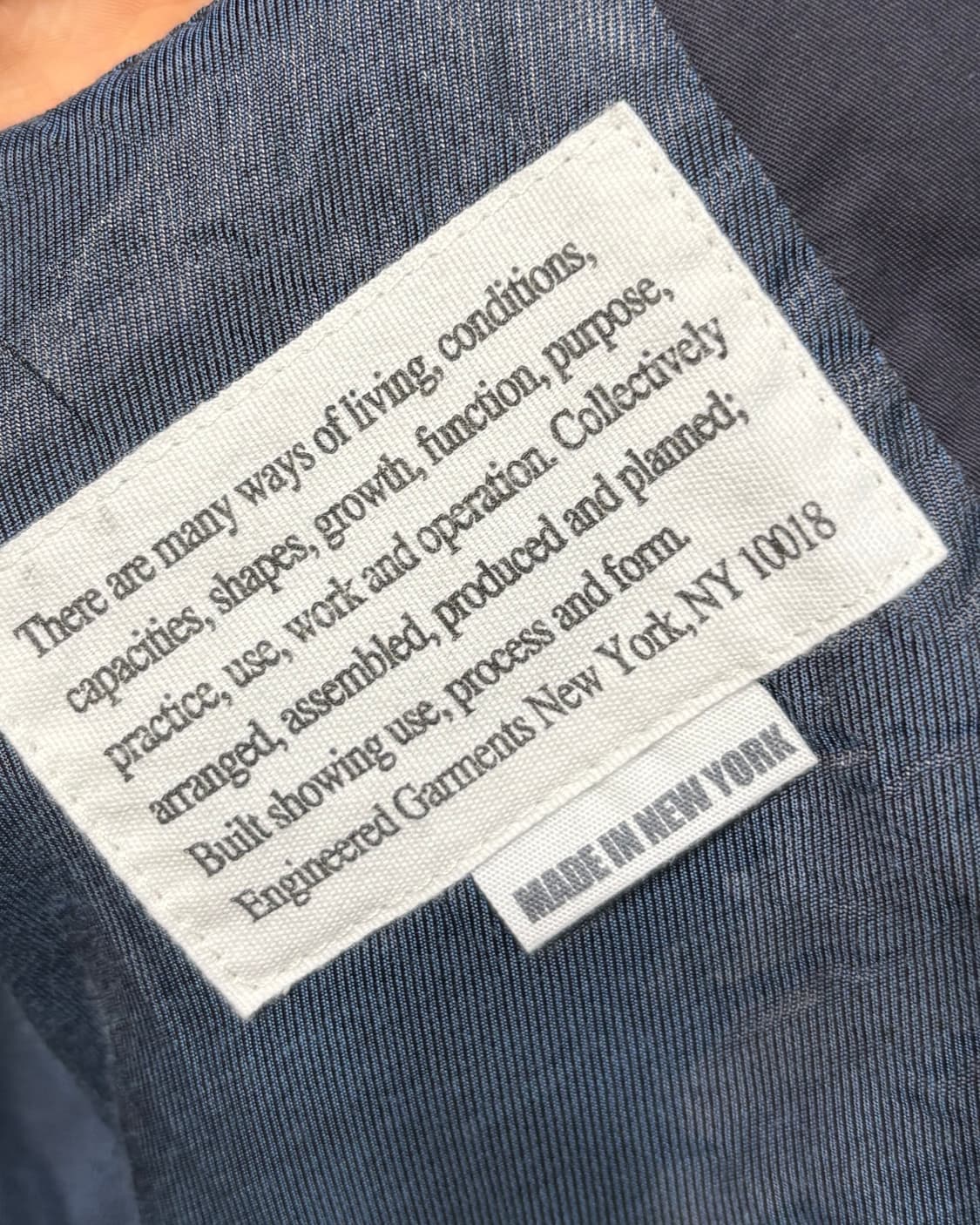 Engineered Garments 엔지니어드 가먼츠 네이비컬러 엔도버  상품이미지4
