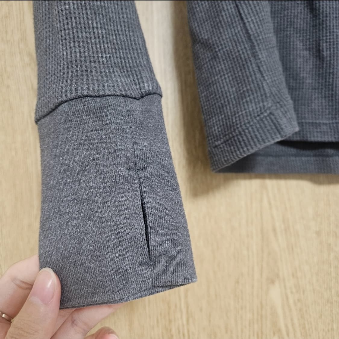새상품)할리데이비슨 그레이 골지 슬림 단추 여성 긴팔티셔츠 S 상품이미지10