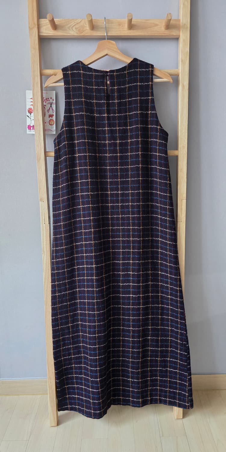 Roudy Flock Japan 울 체크 슬리브리스 롱원피스 상품이미지7