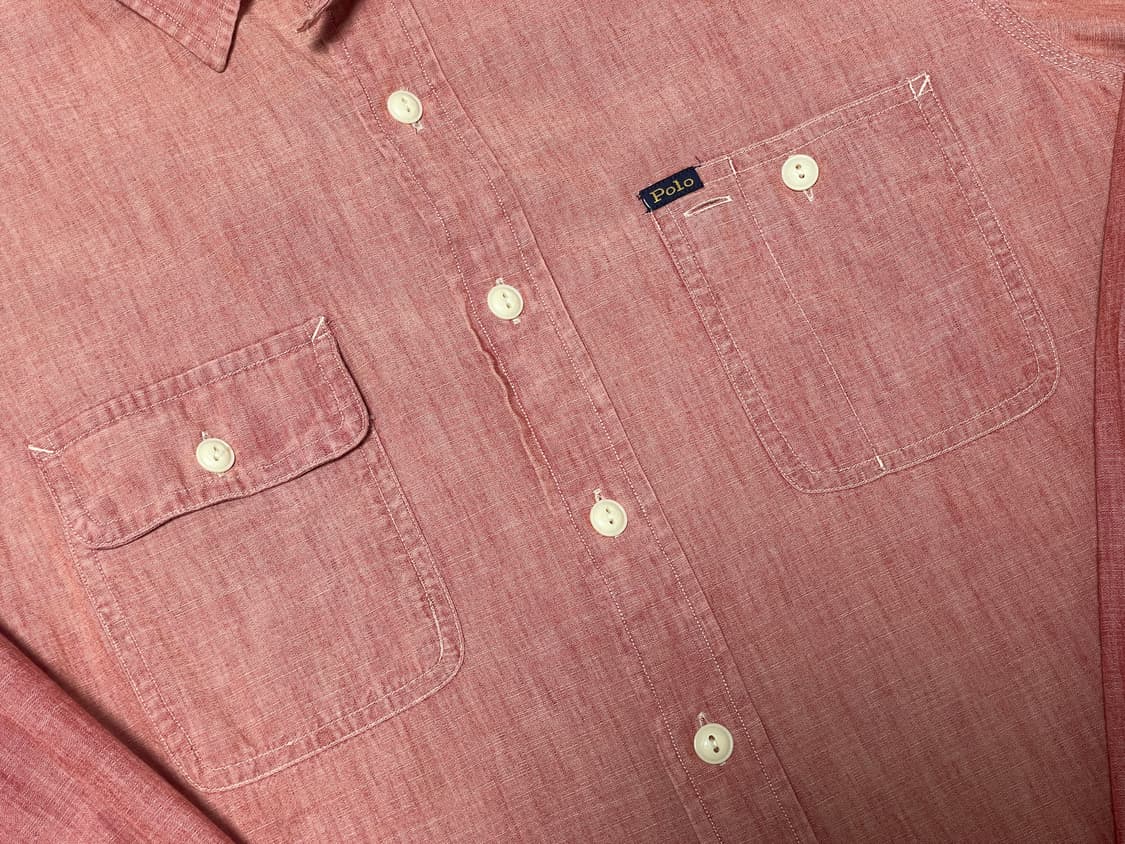 폴로 랄프로렌 샴브레이 워크셔츠 L사이즈 판매합니다 상품이미지4