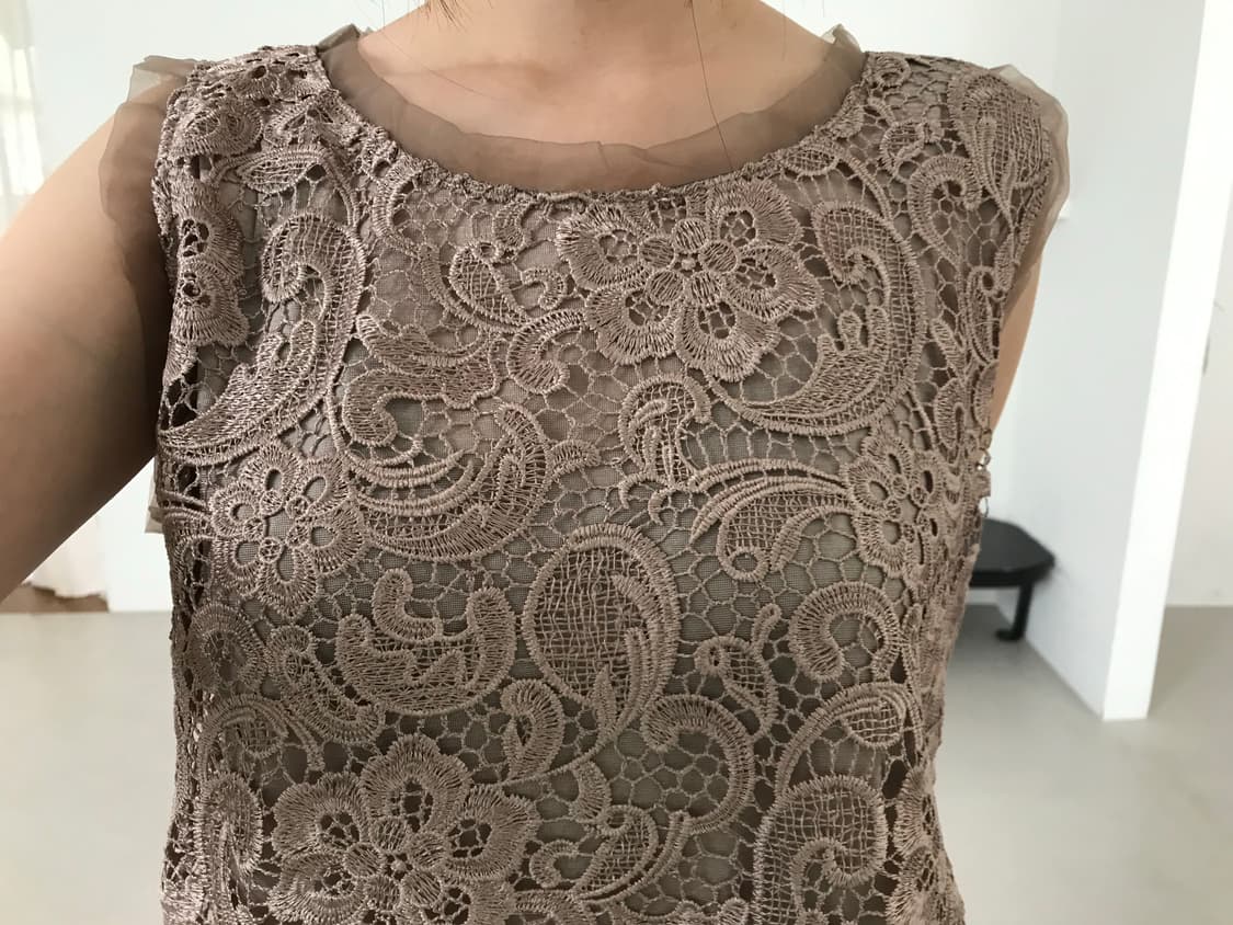 vintage beige lace sleeveless 상품이미지7