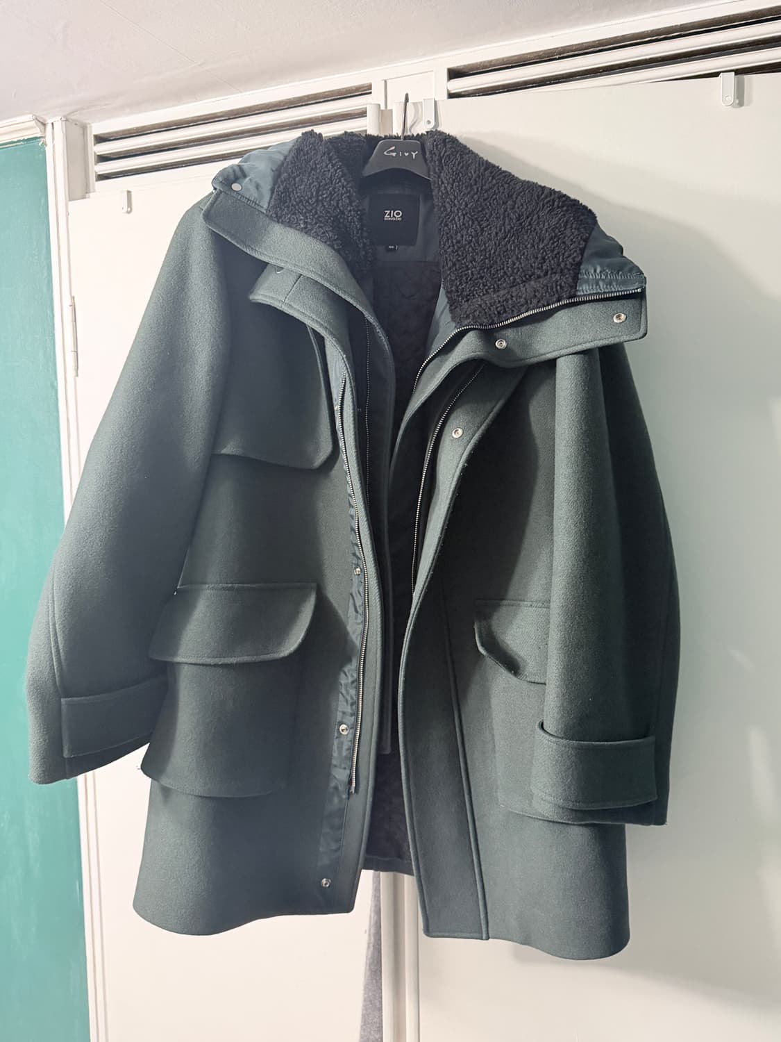 지오송지오 그린 레이어드형 방모 점퍼 100 상품이미지6