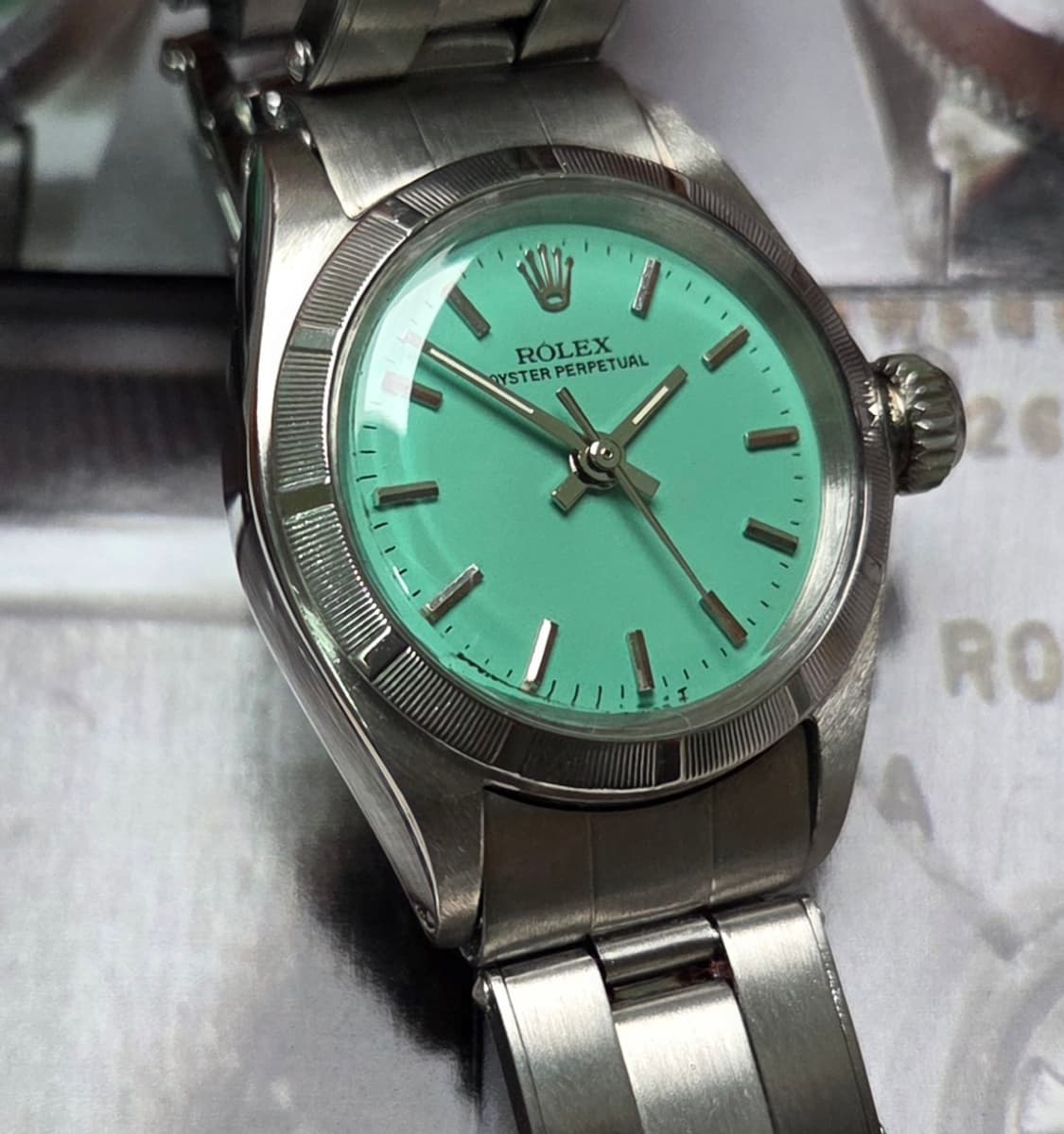레어] 롤렉스 오이스터 퍼페츄얼 6623 민트 논데이트 여성용 (감정서포 상품이미지2
