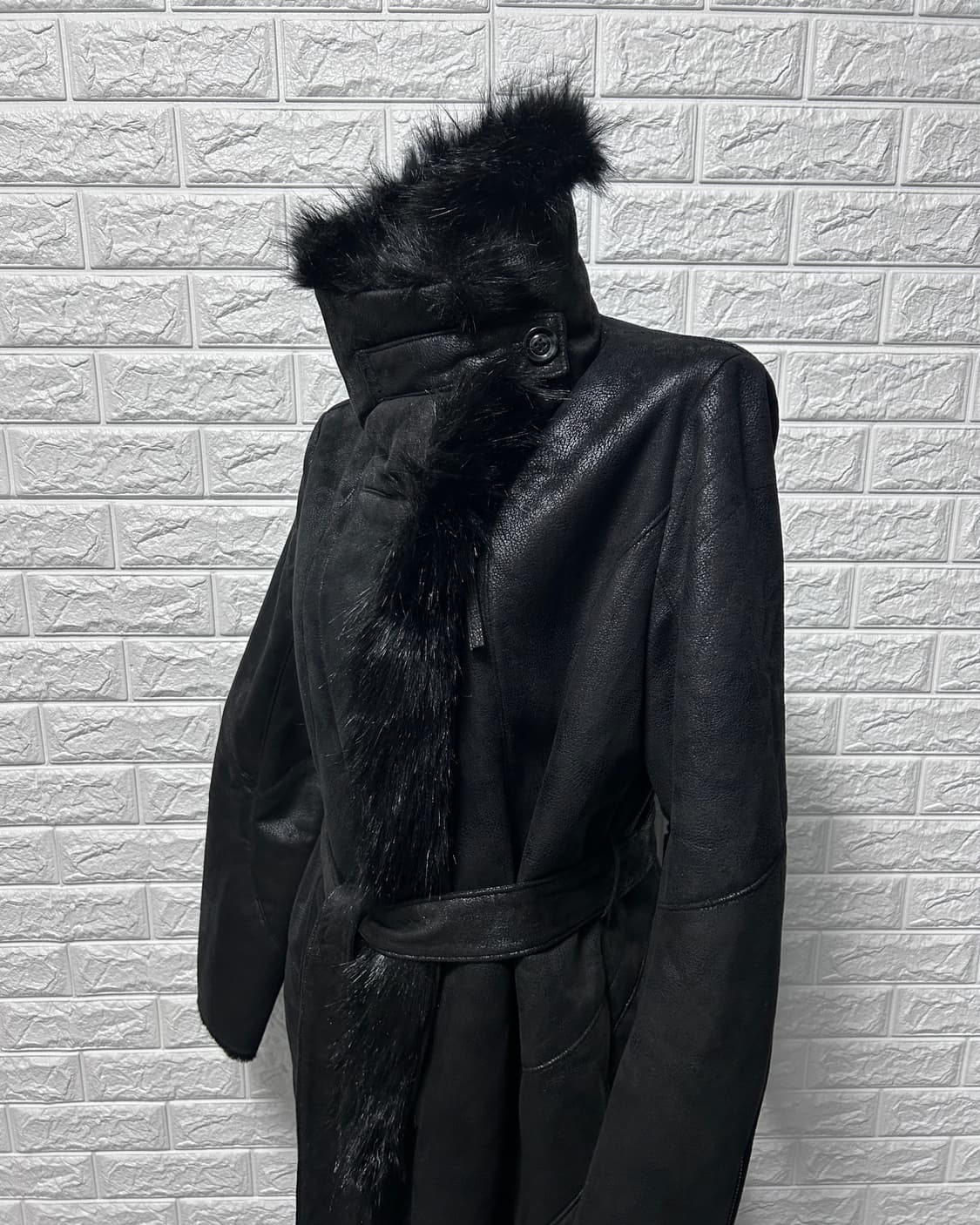 고딕 퍼 카라 시어링 코트 자켓 상품이미지3