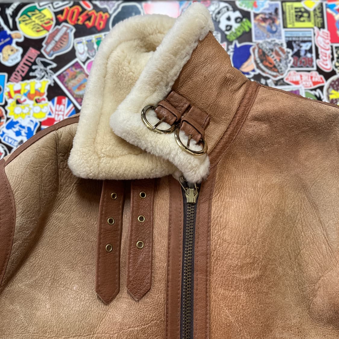 쇼트 schott b-3 무스탕 가죽 자켓 40 상품이미지6