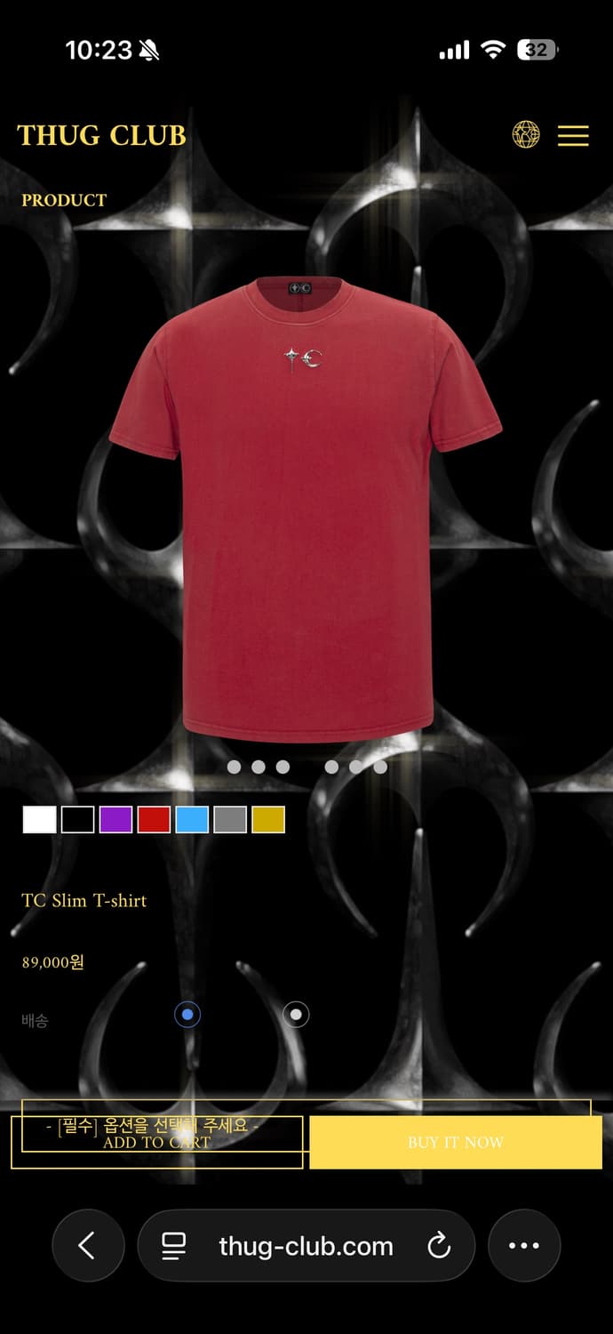 떠그클럽 Thug Club Slim T-Shirt Red 상품이미지2