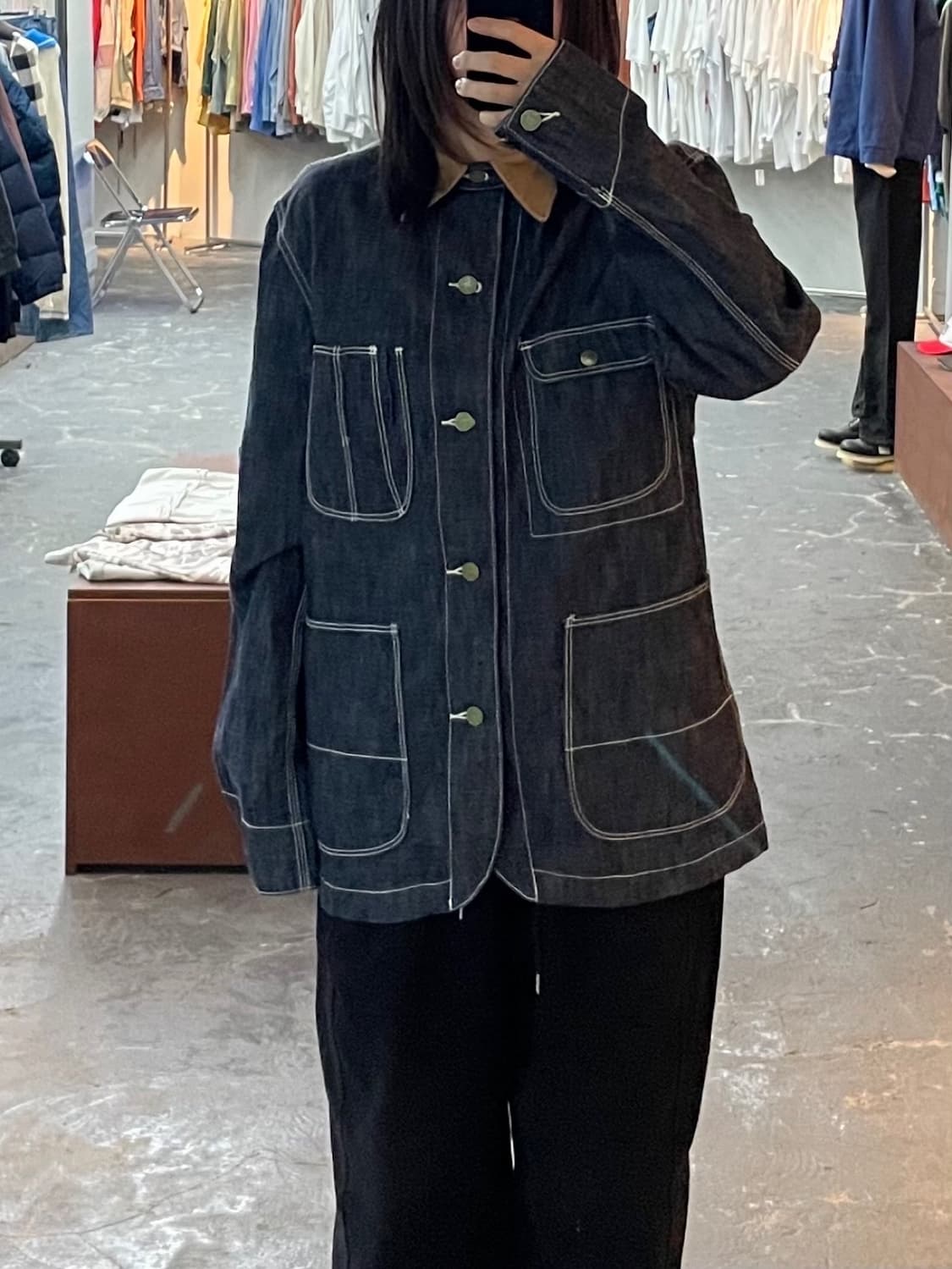 오시코시 재팬 데님 스티치 워크초어 자켓 H1385 상품이미지1