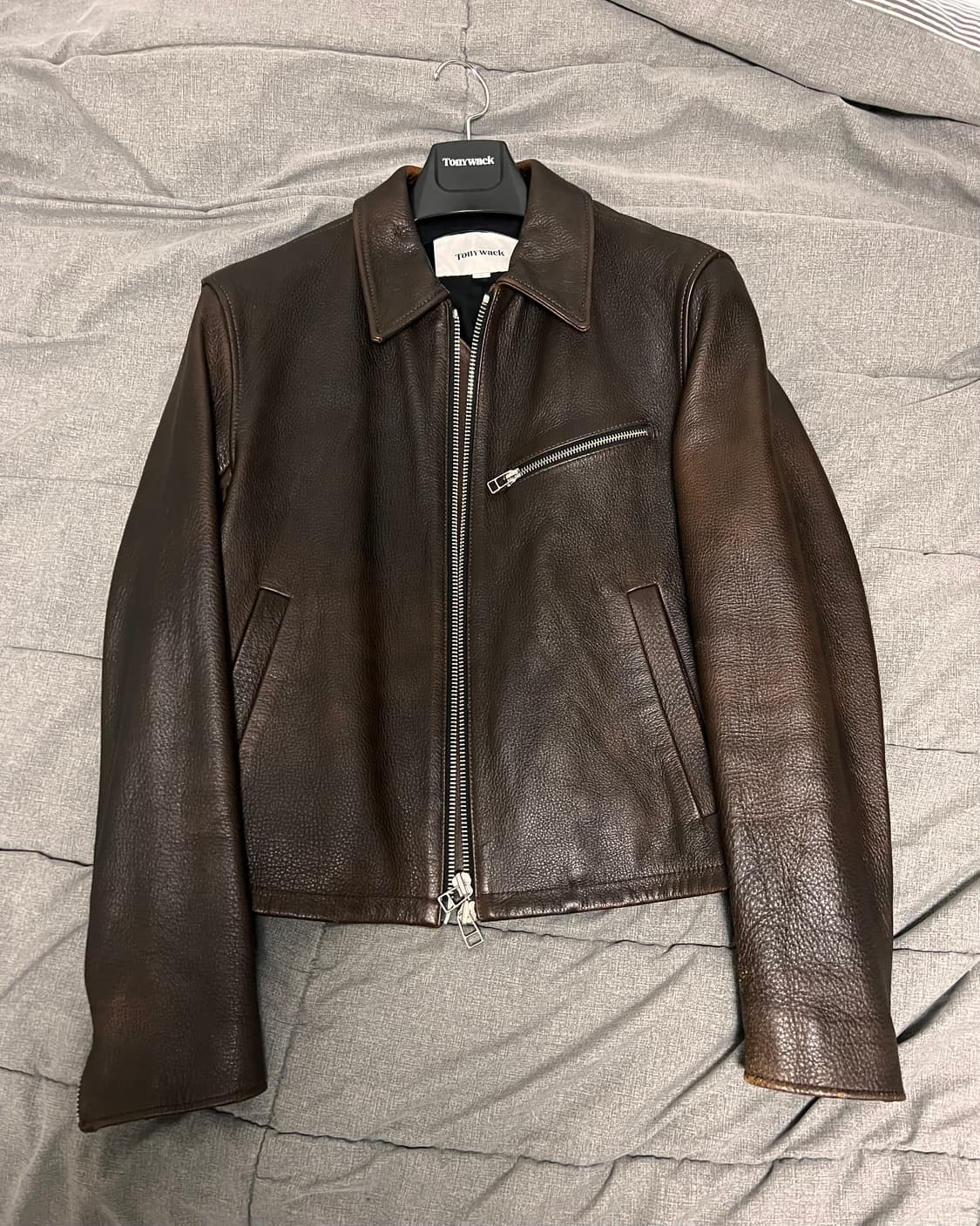 (M) 토니웩 24fw 브라운 레더 자켓 상품이미지1