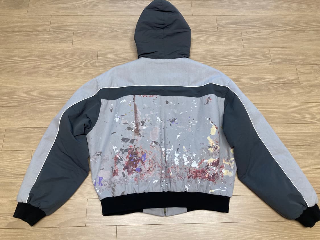 praying 페인트 프린트 캔버스 후디 자켓 상품이미지6