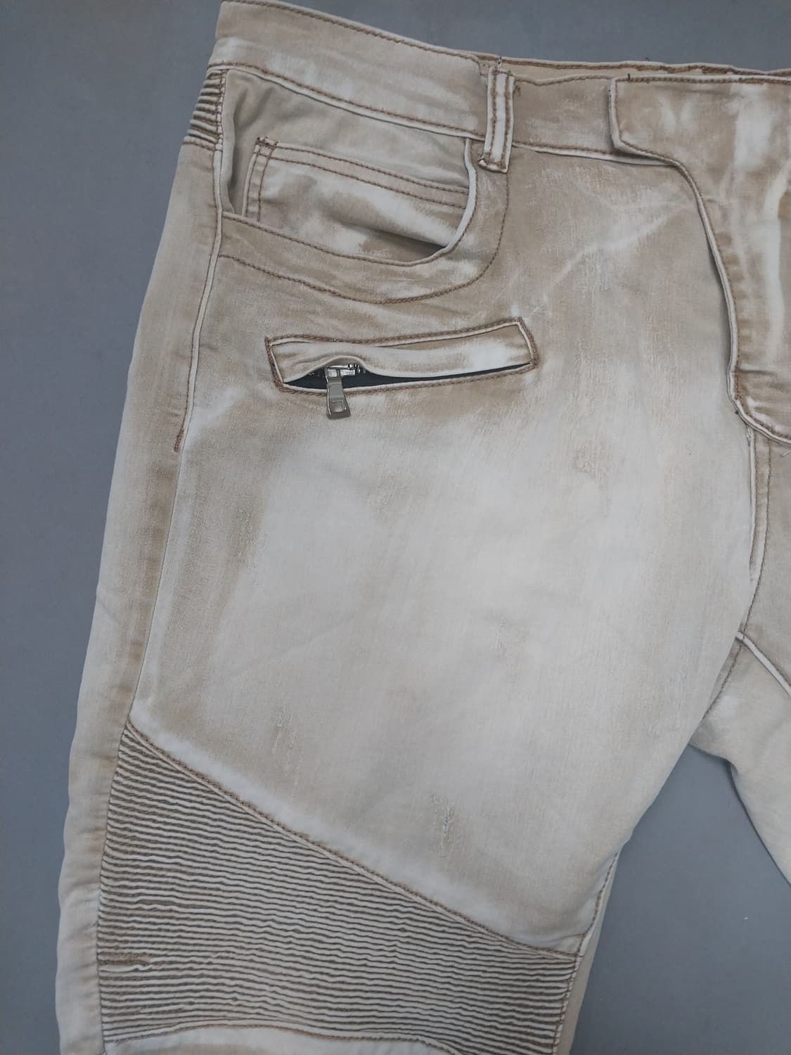 [36] 발망 워싱 베이지 바이커 치노 팬츠 상품이미지2