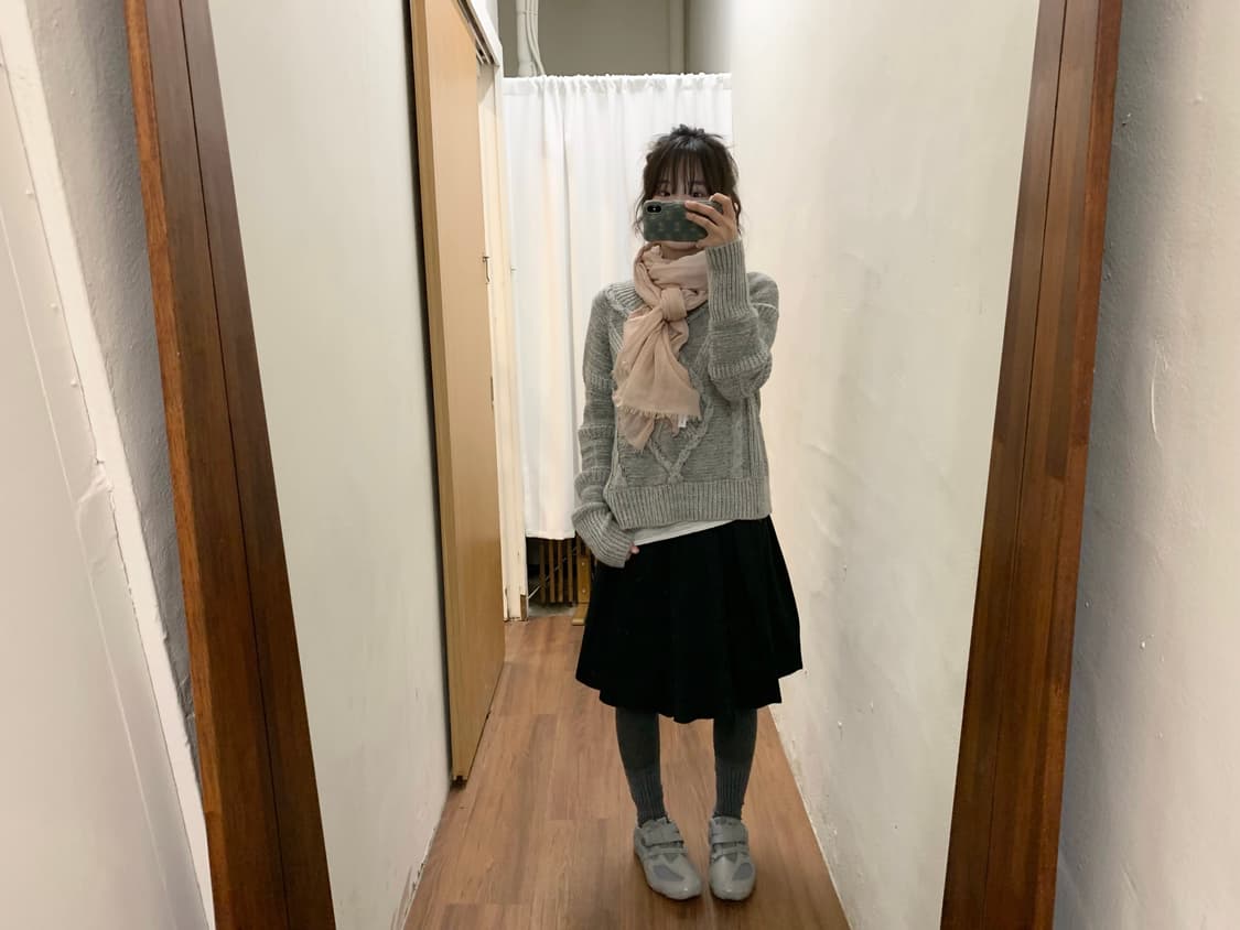 시스템 라운드넥 긴팔 케이블 니트 입체 꽈배기 짜임 디테일 루즈핏 그레이 상품이미지3