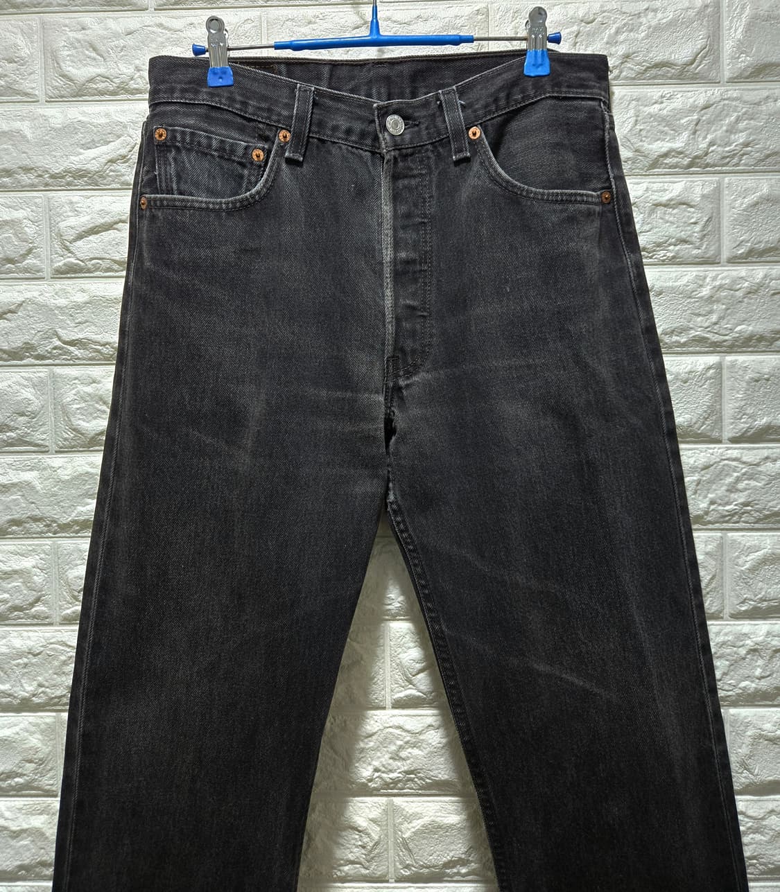 리바이스 501 Made in USA 흑청 데님팬츠 31~32 상품이미지2