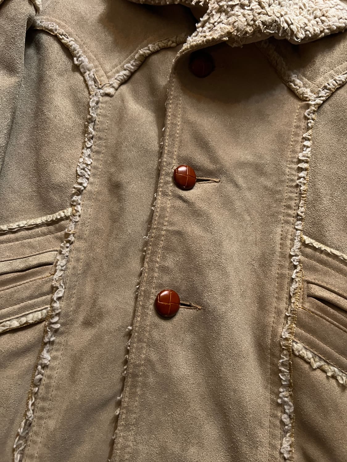 [L]90's USA 빈티지 랜치웨어 쉐르파 스웨이드 코트 상품이미지5