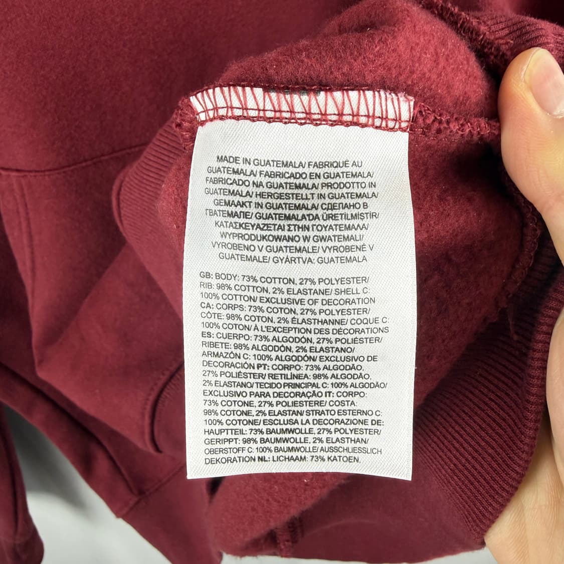 M) 노스페이스 백로고 후드 티 버건디 상품이미지6