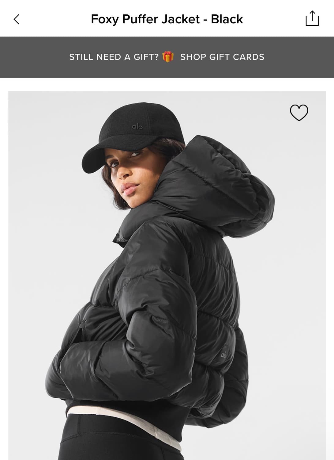 알로 요가 alo yoga puffer jacket foxy black  상품이미지2