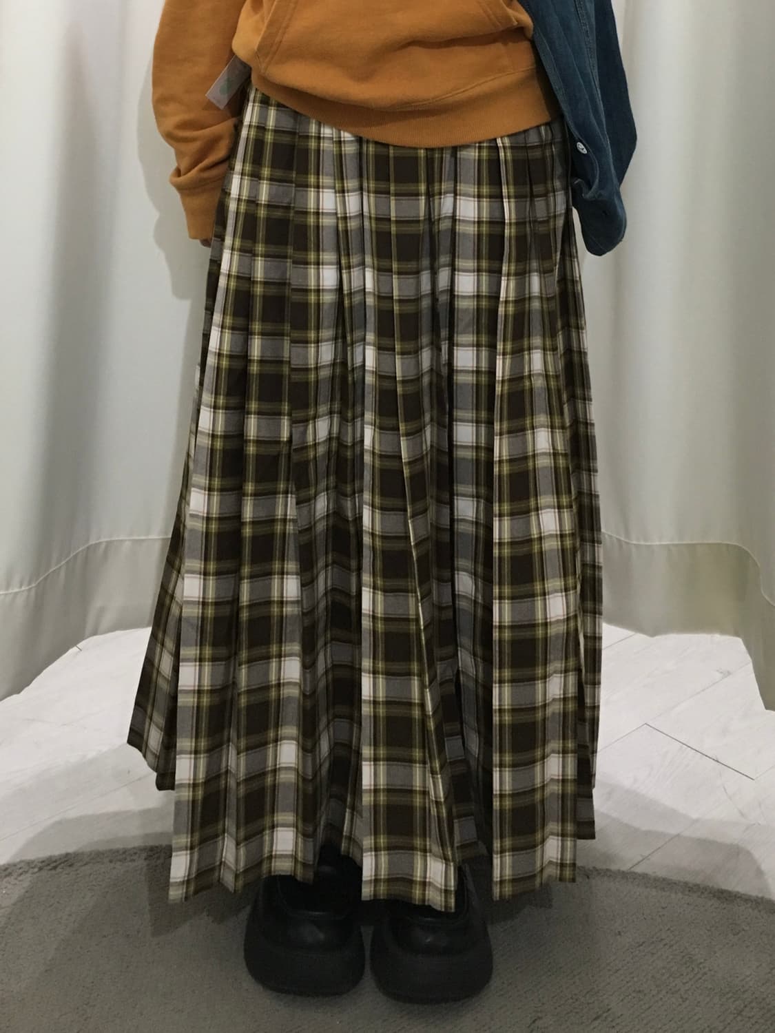 그리너리 하구미 체크 스커트 상품이미지1