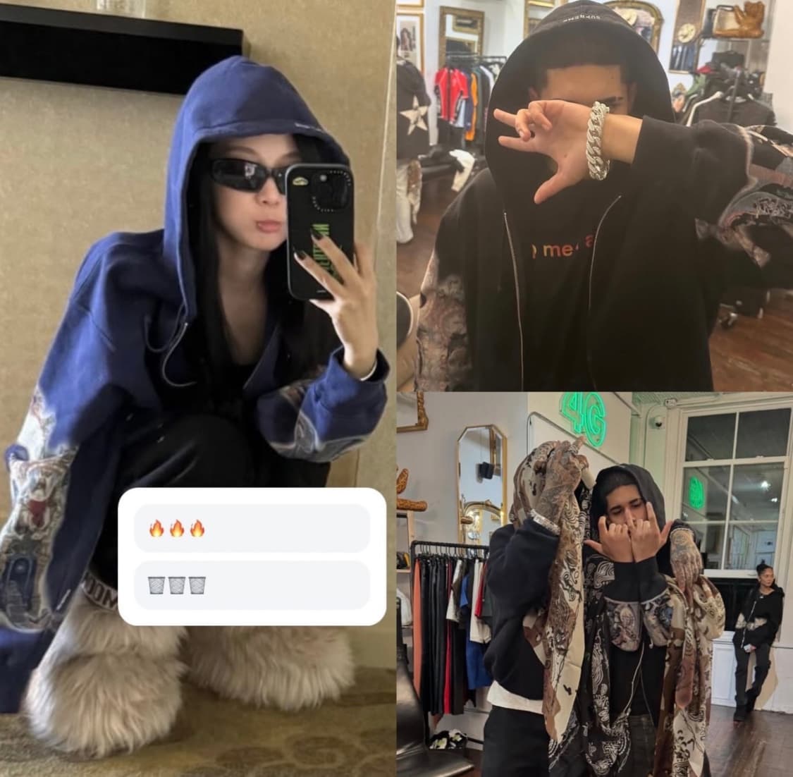 슈프림 x 마이클 잭슨 후드집업 블랙 m사이즈 판매 상품이미지1