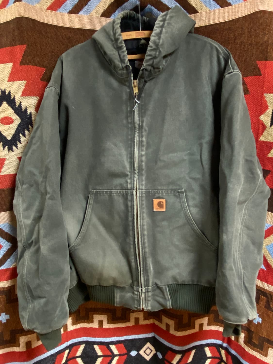 빈티지 칼하트 J130 MOS 2XL-R 액티브 자켓 워크자켓 모스그린 상품이미지2