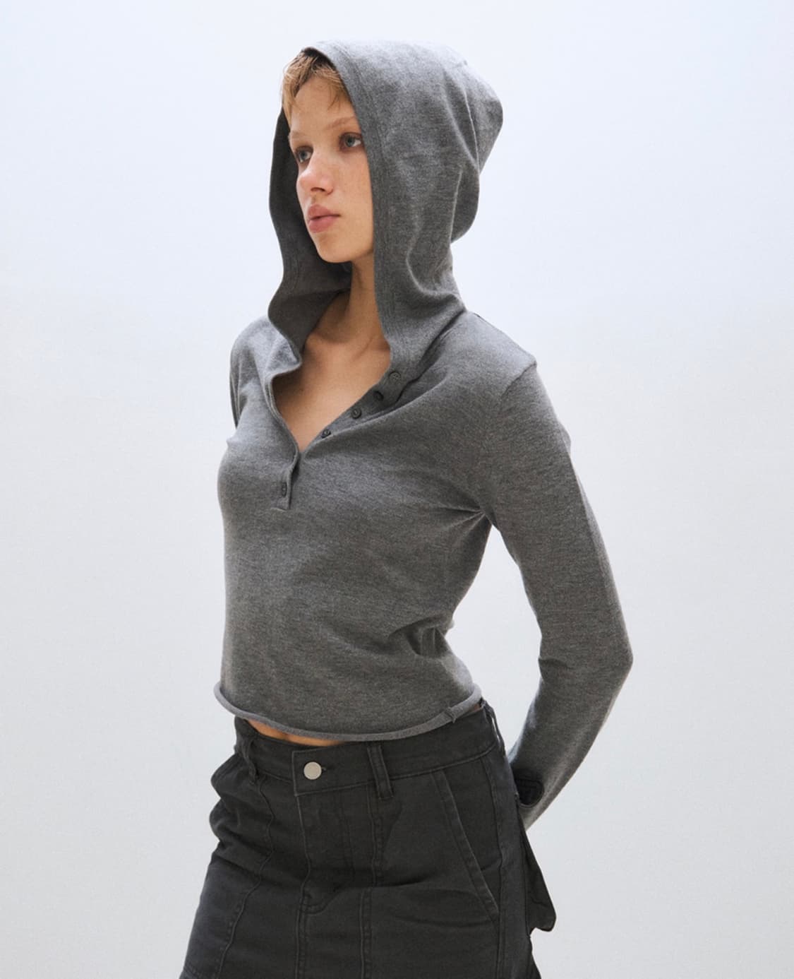 플리즈프로젝트 오픈 후디 OPEN HOOD KNIT 상품이미지3