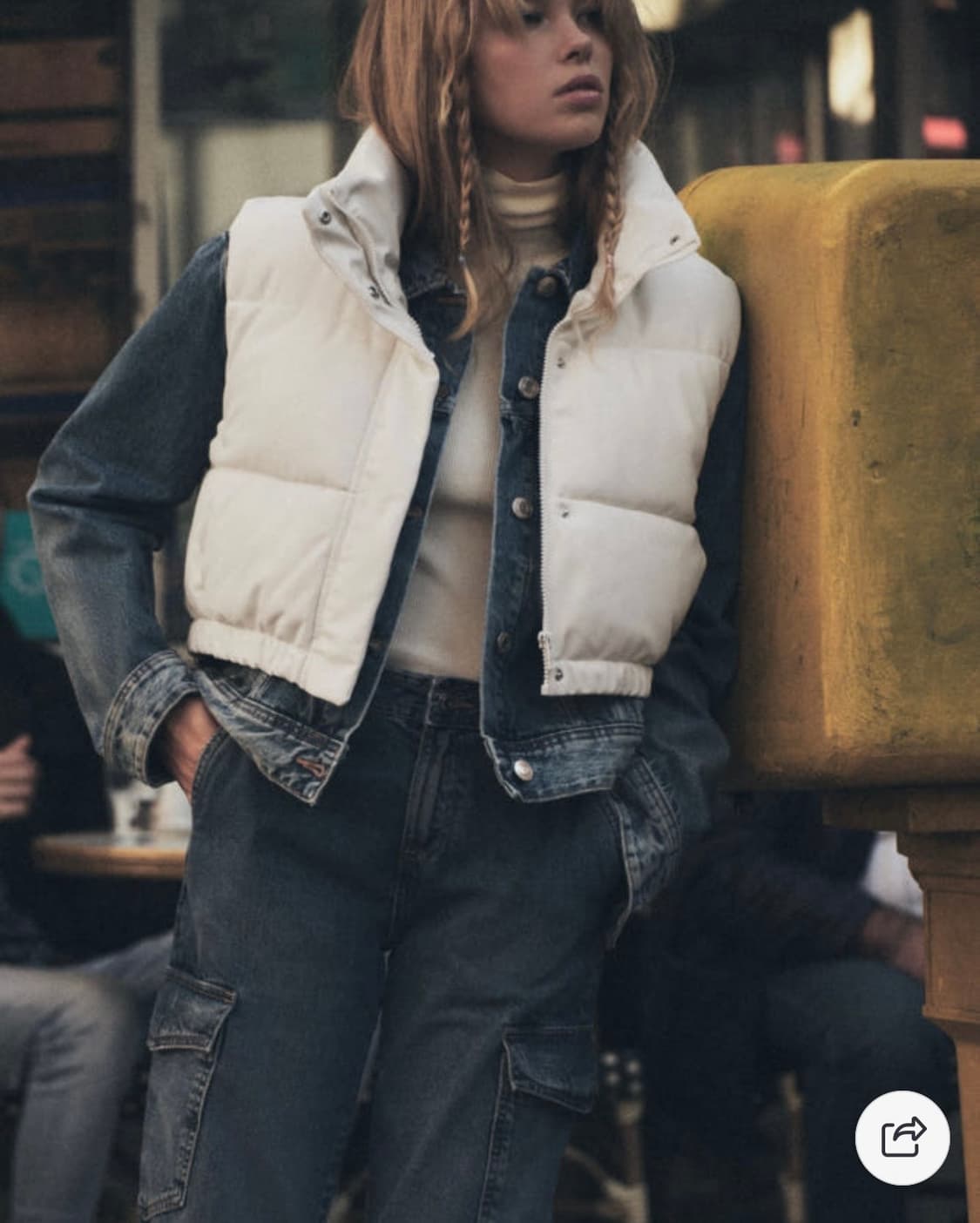 자라 zara 레더 패딩 조끼 s 상품이미지1