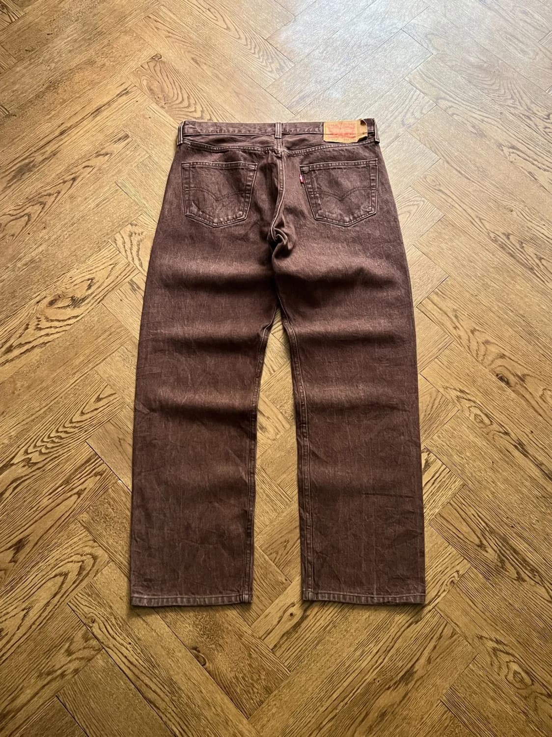[36]리바이스 501 빈티지 워싱 다크브라운 데님 팬츠 상품이미지1