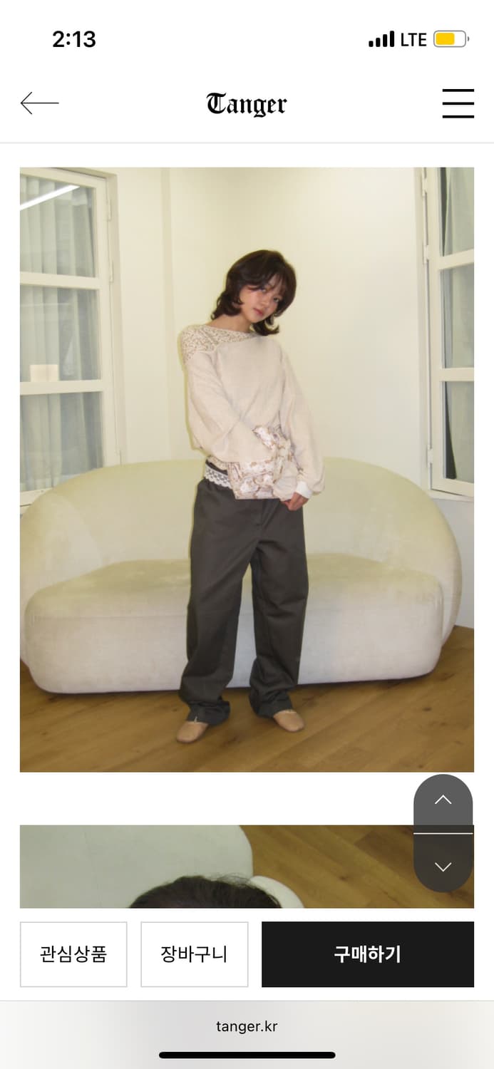 Tanger lace belt pants 카키 상품이미지3