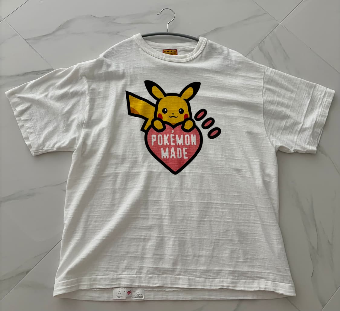 휴먼 메이드x포켓몬 그래픽 티셔츠 화이트 코랄 핑크 - 서울 스토어 상품이미지4