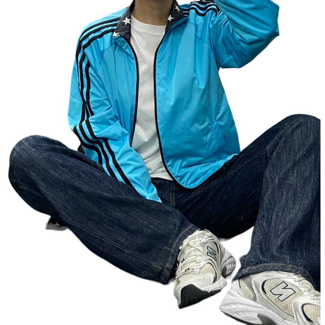 아디다스 블랙 스타 스카이블루 리버시블 트랙집업 M 상품이미지1