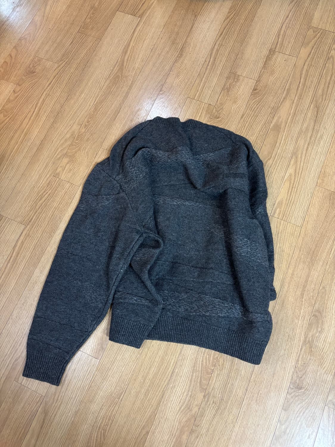 Crewneck Intarsia Knit Grey Blue 상품이미지2