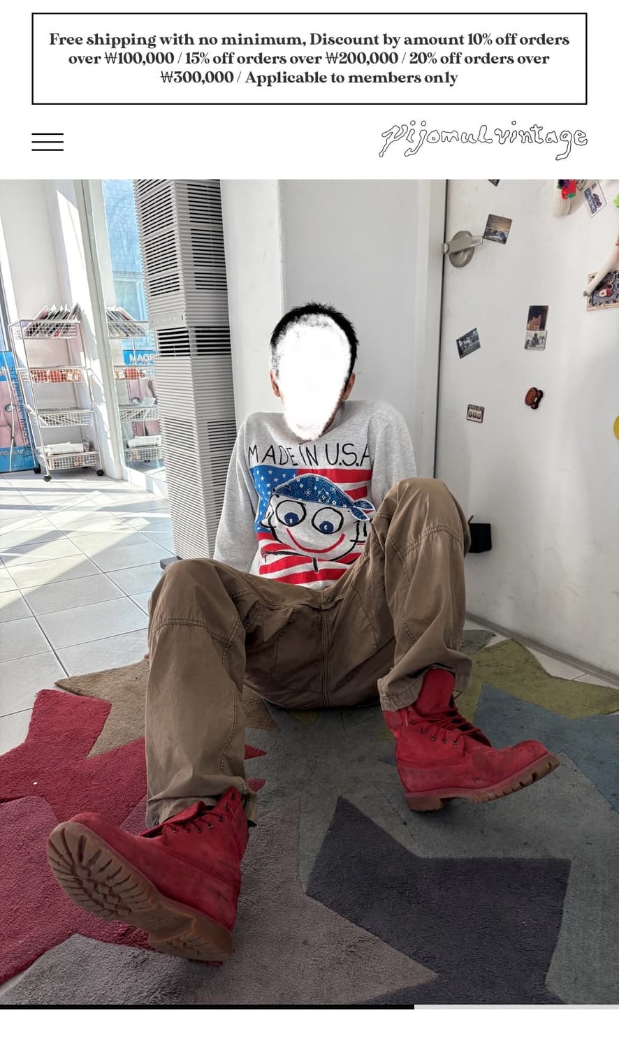 피조물 빈티지 USA 맨투맨 약기모 상품이미지1