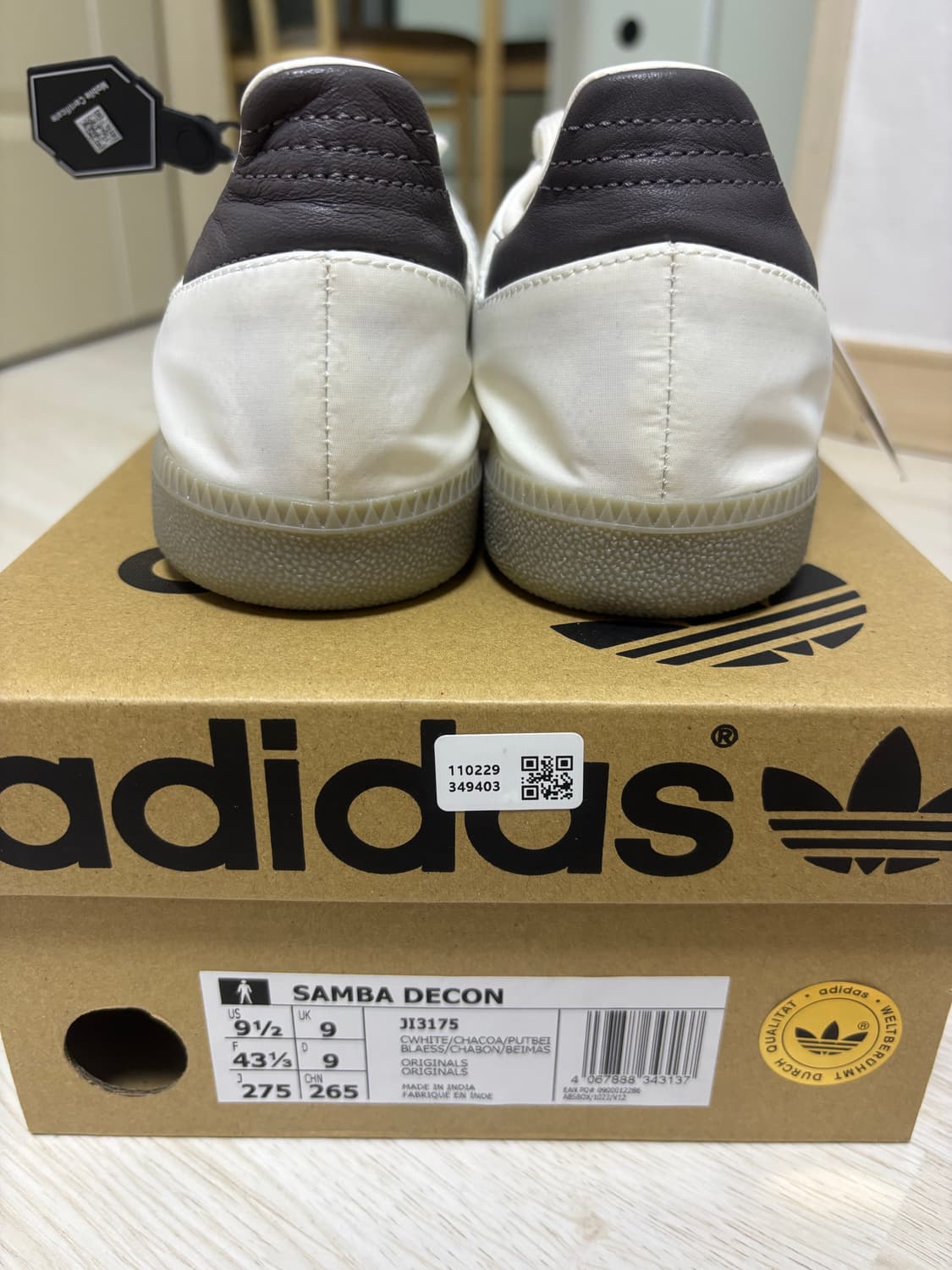 아디다스 삼바 데콘 코어 화이트 차콜 275 (새상품) 상품이미지4