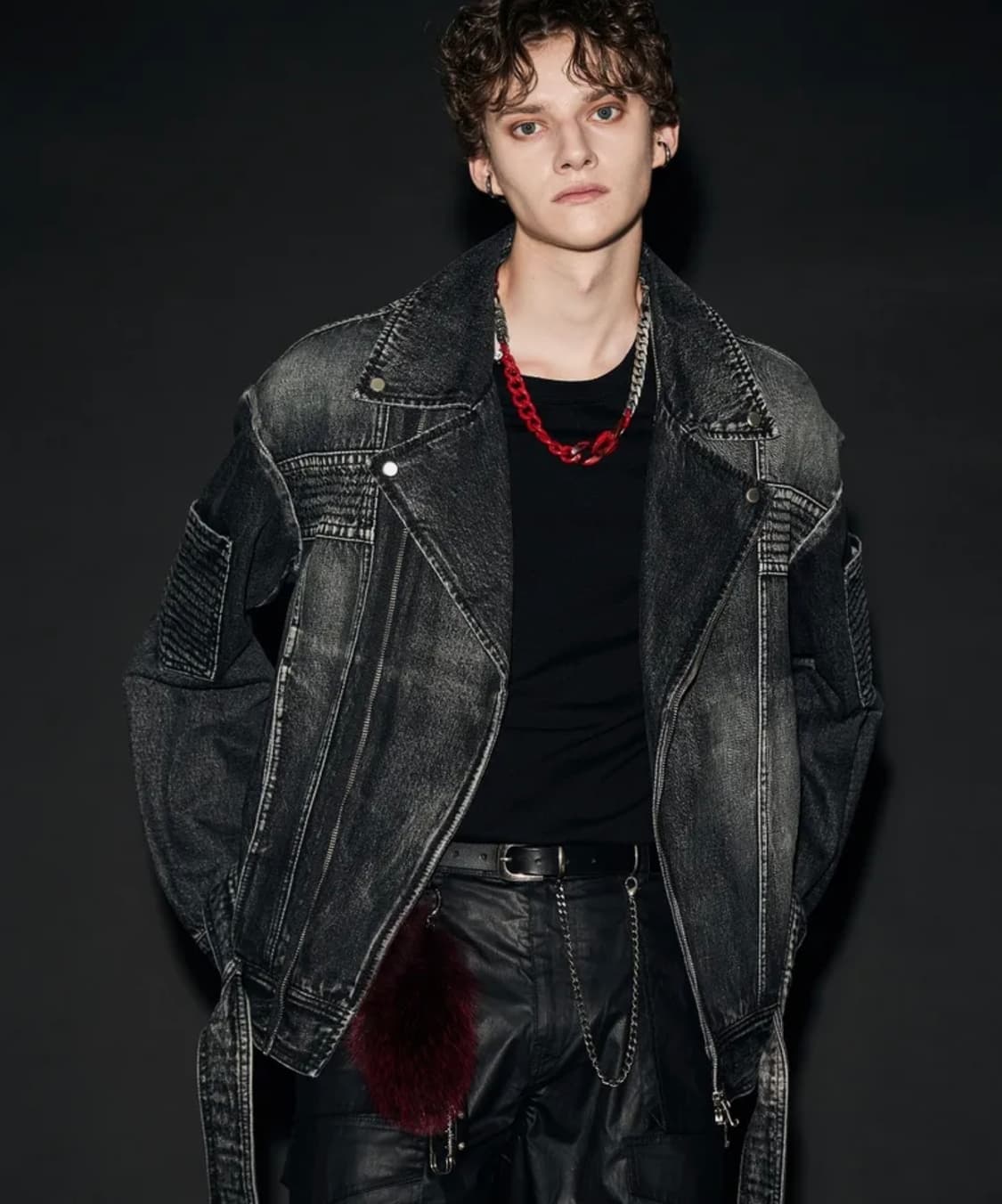 메종미네드-SENSUAL DENIM RIDER JACKET BLACK/M 상품이미지1