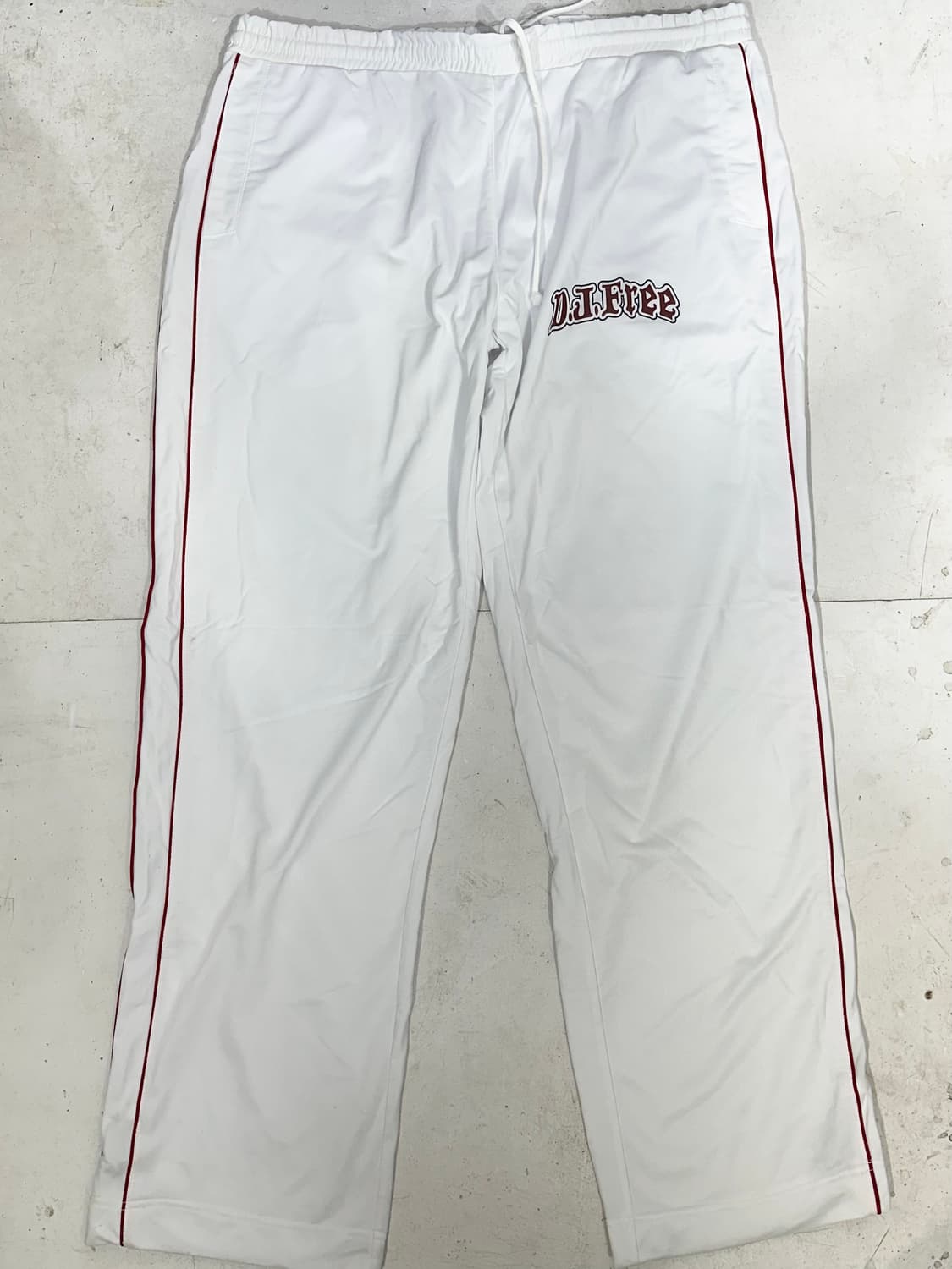 90s 일본 빈티지 화이트 올드스쿨 힙합 새깅 댄스 추리닝 트레이닝 팬츠 상품이미지4