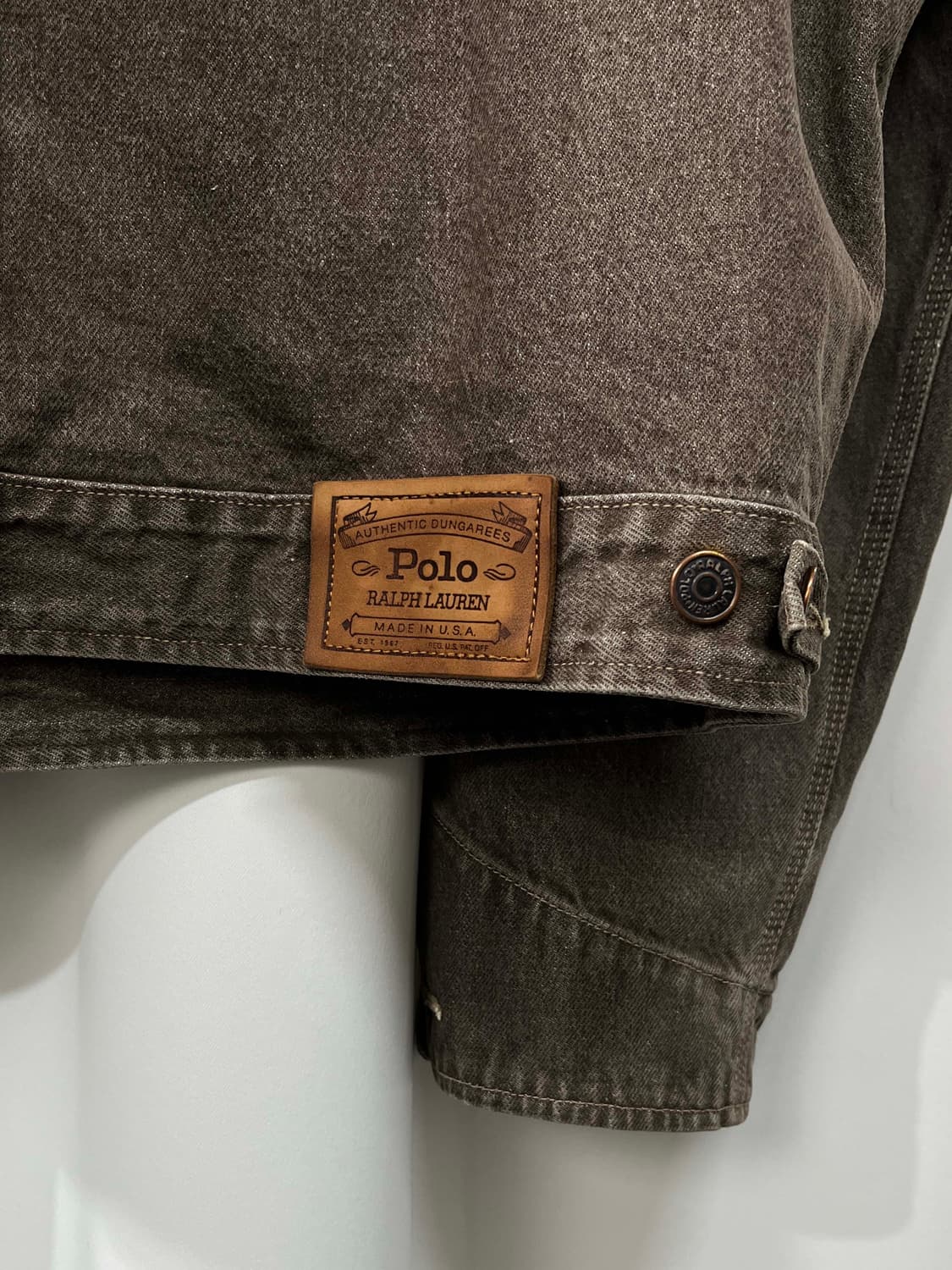 90's usa 폴로랄프로렌 칸예웨스트 스톤그레이 덩가리 데님 트러커자켓 상품이미지8