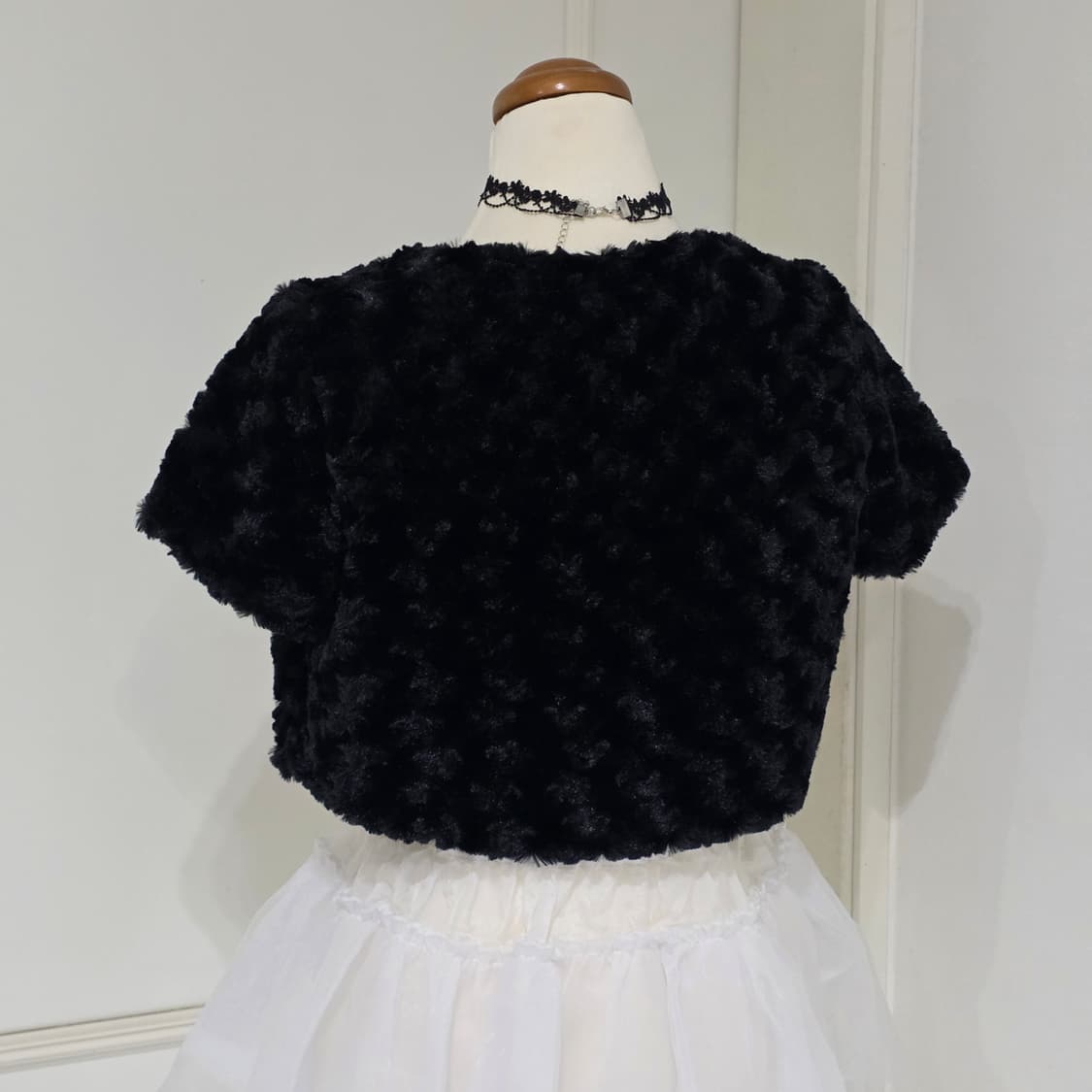 일본빈티지)블랙모리걸 고딕로리타st 인조페이크퍼 크롭숏 볼레로 상품이미지2