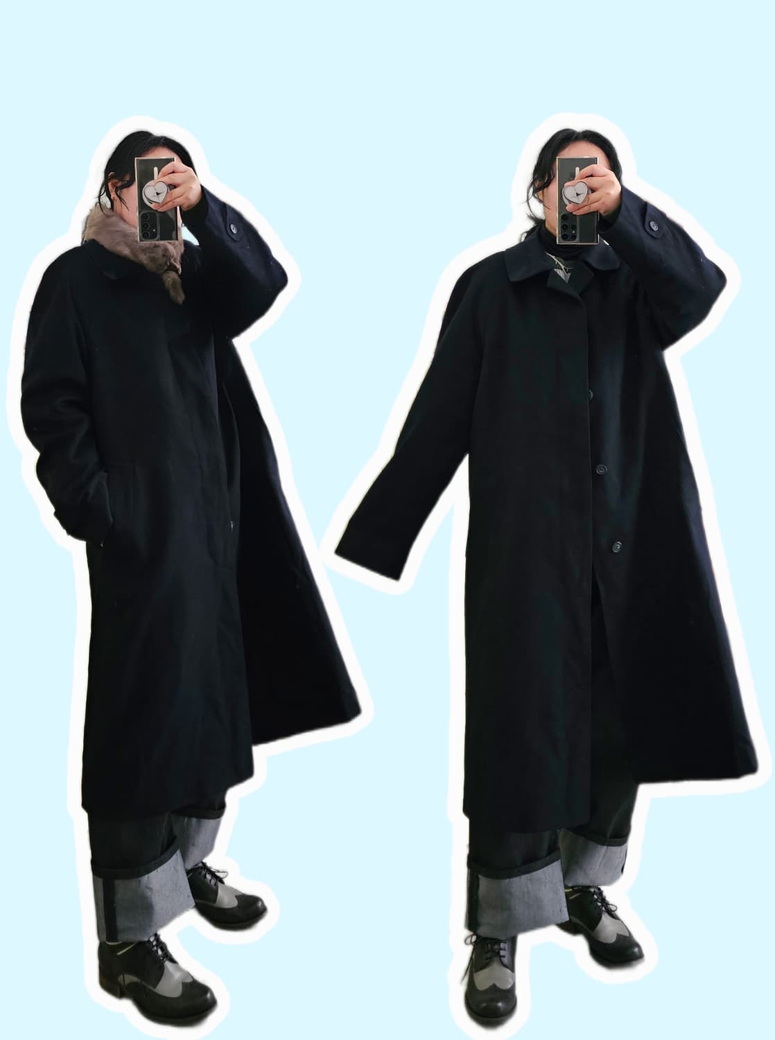 Durban 네이비 퓨어 캐시미어 롱코트 상품이미지2