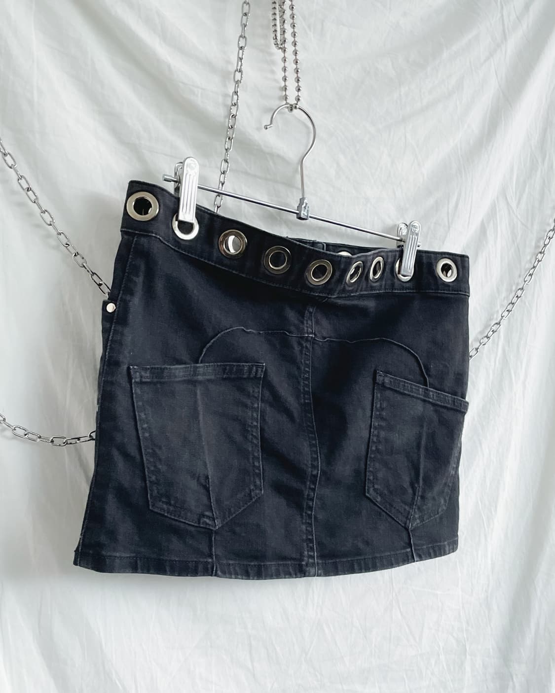 발망 아일렛 바이커 데님 쇼트 미니스커트 상품이미지5