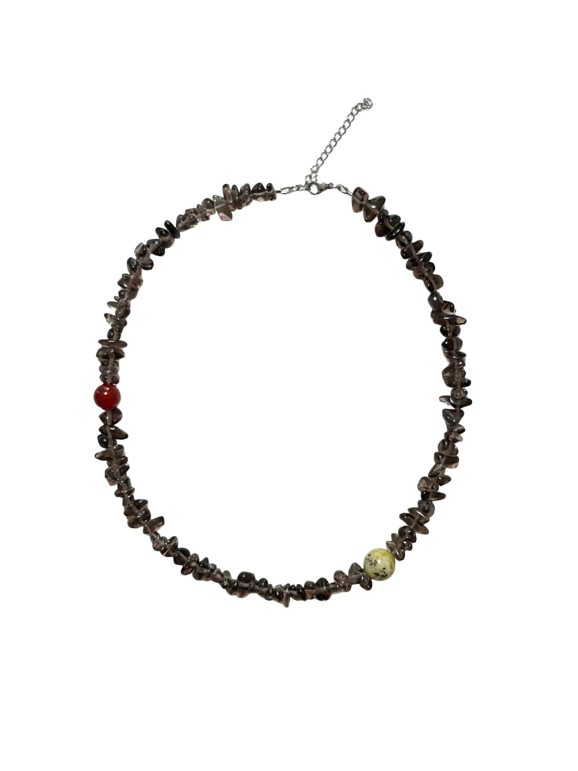 Charm stone necklace - taupe  상품이미지1