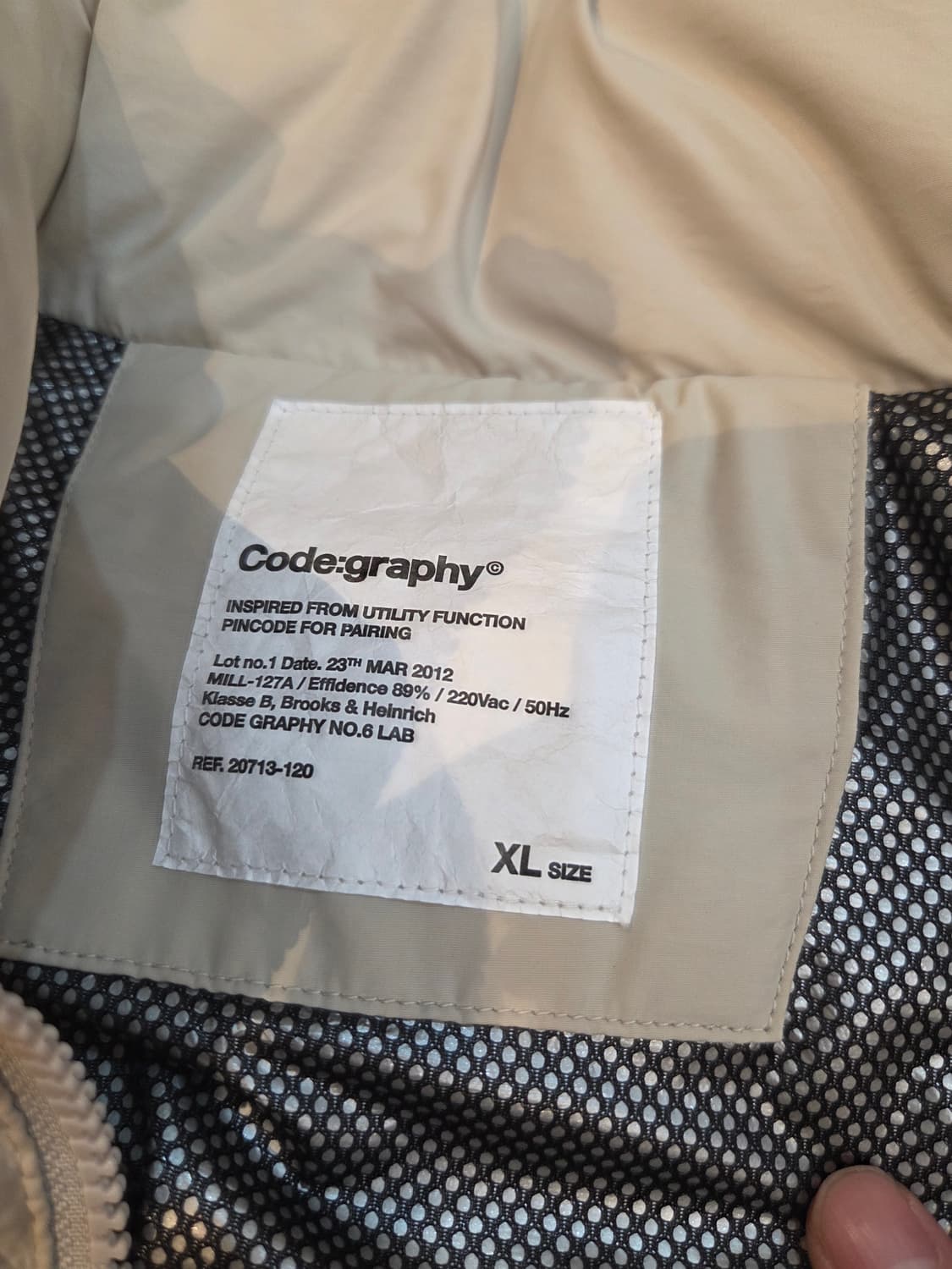 코드그라피 덕다운 숏패딩푸퍼 라이트베이지 xl 상품이미지7