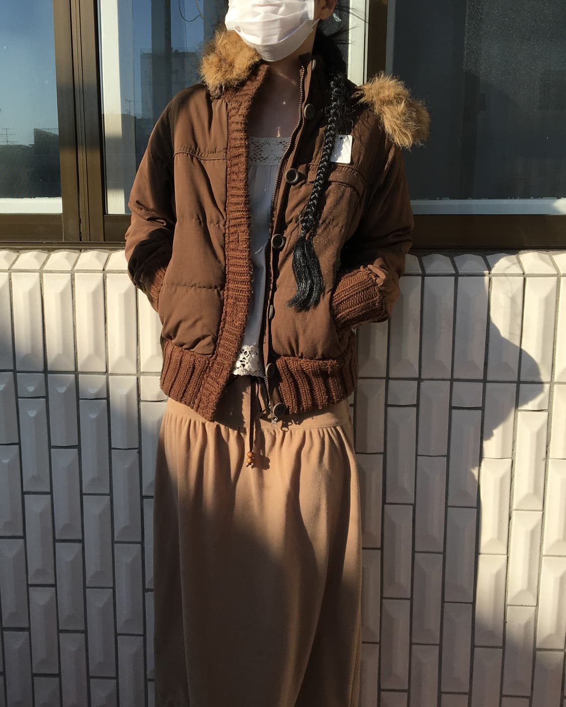 Fake fur hood high neck jackt 상품이미지7