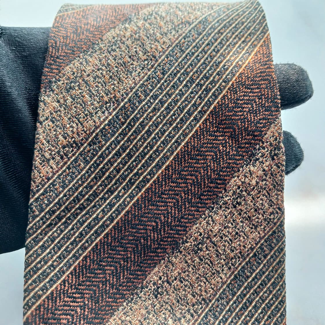발리 실크 헤링본 스트라이프 넥타이 9.8cm A+등급 A18161 상품이미지5