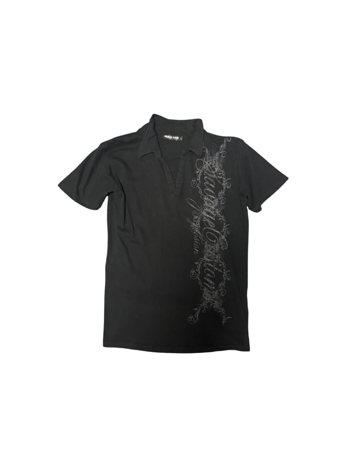 00s Style Printed Design Black T-Shirt 상품이미지1