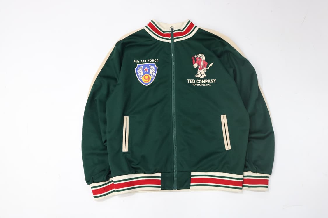 테드컴퍼니 빈티지 밀리터리 그래픽 그린 트랙 저지 자켓 (XL) 상품이미지2