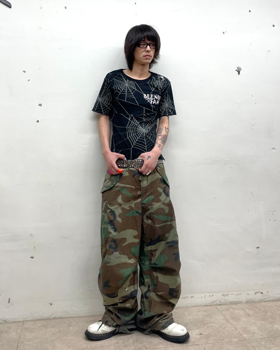 spider silk black vintage T-shirt  상품이미지7