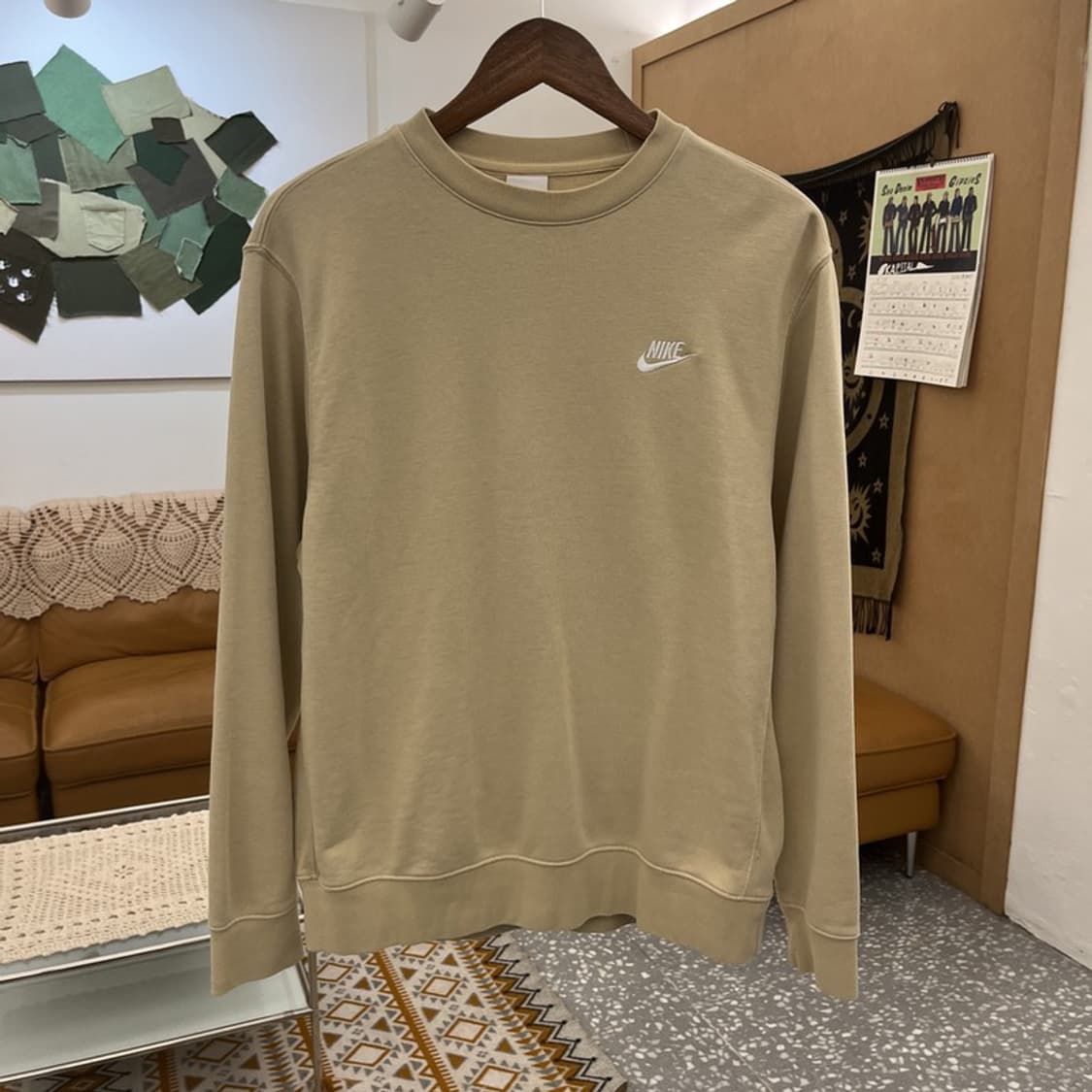 나이키 NSW 클럽 프렌치 테리 빈티지 오트밀 맨투맨 L C10948 상품이미지3