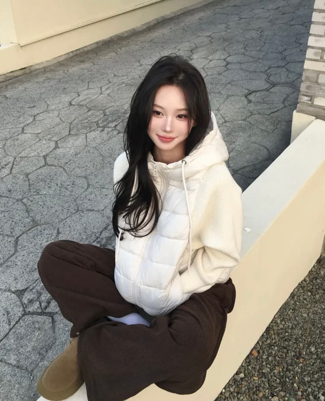 에이블리 니트패딩 아이보리 상품이미지3