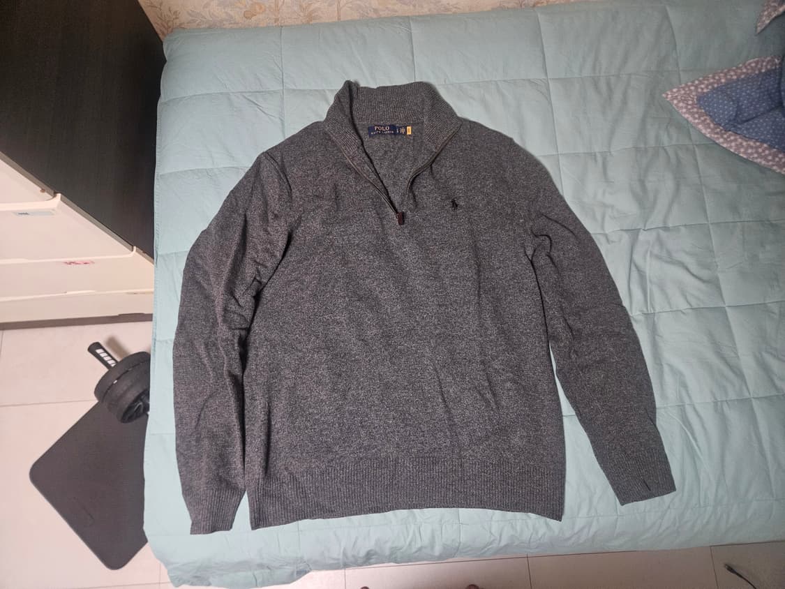 (L) 폴로 집업 니트 울100% 상품이미지1