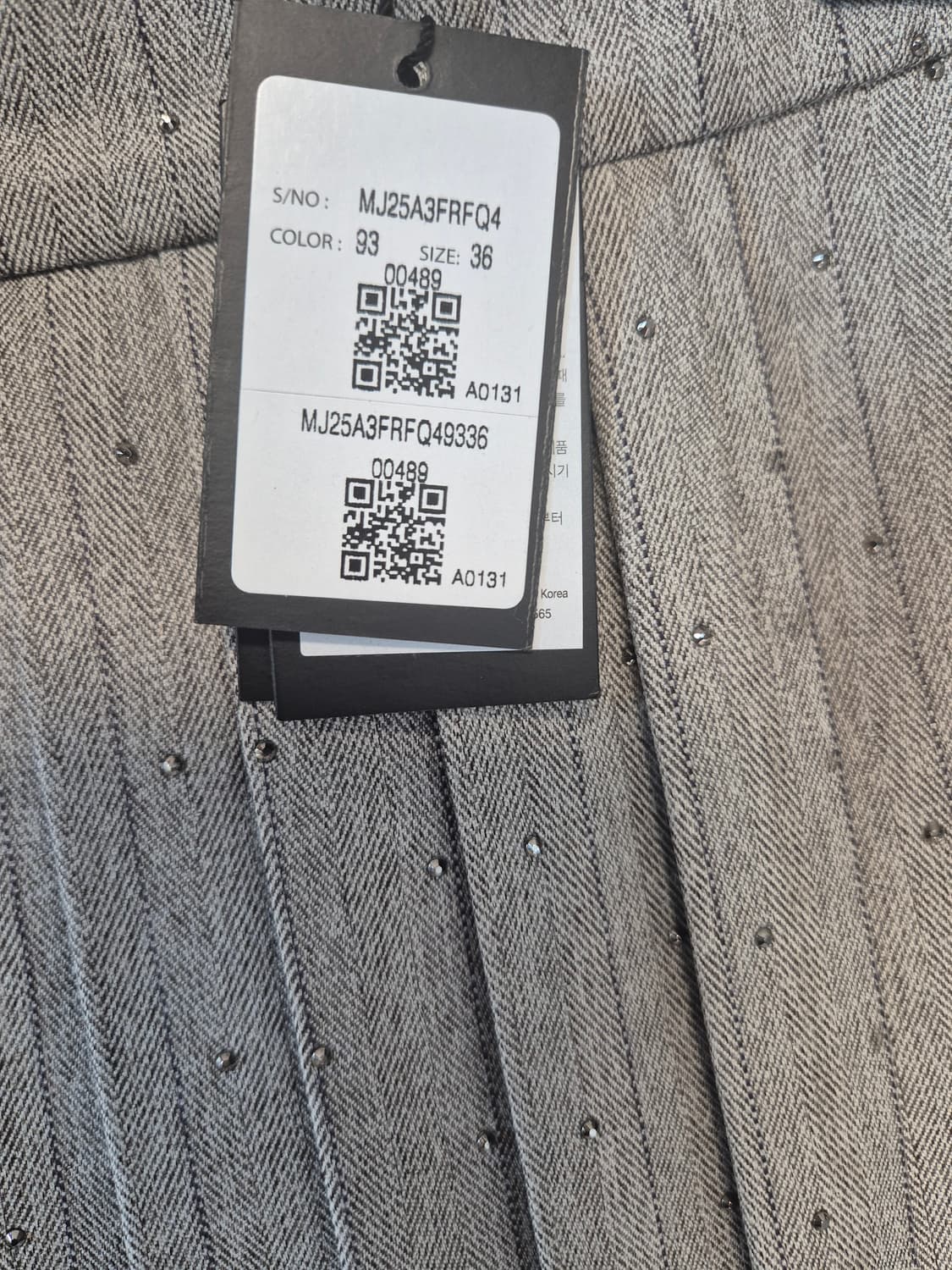 (마쥬) 라인스톤 플리츠 트롱프뢰유 반바지 상품이미지4